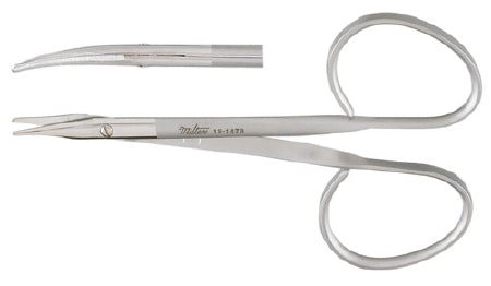 Miltex Tenotomy Scissors Miltex® Stevens 3-3/4 Inch Length OR Grade German Stainless Steel NonSterile Ribbon Style Finger Ring Handle Curved Blade Blunt Tip / Blunt Tip - M-249698-1013 - Each