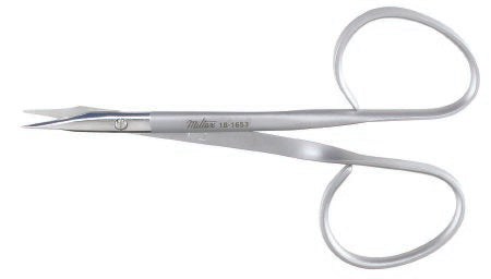 Miltex Suture Scissors Miltex® 4 Inch Length OR Grade German Stainless Steel NonSterile Ribbon Style Finger Ring Handle Slightly Curved Blade Sharp Tip / Sharp Tip - M-249703-2578 - Each