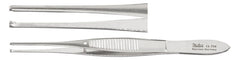 Miltex Tissue Forceps Miltex® Iris 4 Inch Length OR Grade German Stainless Steel NonSterile NonLocking Thumb Handle Straight Serrated Tips with 1 X 2 Teeth - M-249736-3788 - Each