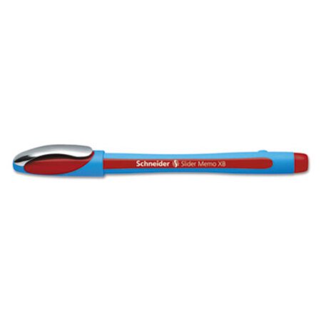 Schneider® Slider Memo XB Stick Ballpoint Pen, 1.4 mm, Red Ink, Blue/Red Barrel, 10/Box