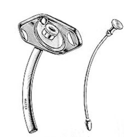 Miltex Tracheostomy Tube Jackson Improved Regular Size 4 Uncuffed