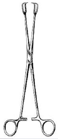 Miltex Uterine Vulsellum Forceps Miltex® Schroeder 10 Inch Length OR Grade German Stainless Steel NonSterile Ratchet Lock Finger Ring Handle Straight Serrated Tip - M-249952-1844 - Each