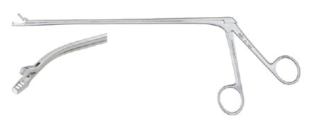 Uterine Biopsy Forceps Miltex® Wittner 8-1/2 Inch Length OR Grade German Stainless Steel NonSterile NonLocking Finger Ring Handle Curved 3.5 X 8 mm Tapered Oblong Bite w/Teeth on Lower Jaw