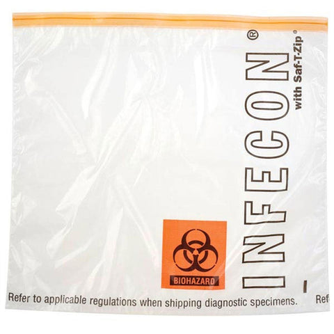 24"W x 24"H Infecon Specimen Transport Bags 24"W x 24"H ,100 per Paxk - Axiom Medical Supplies