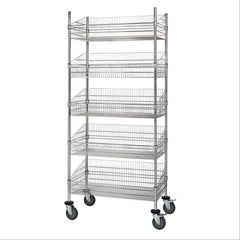 24" Mobile Post Basket Shelving 60"W x 24"L ,1 Each - Axiom Medical Supplies