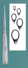 Dermal Curette Miltex® Piffard 6-1/4 Inch Length Single-ended Hexagonal Handle Size 3, 6 mm Tip Straight Fenestrated Oval Tip