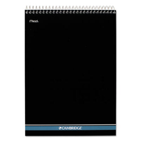 Cambridge® Stiff-Back Wire Bound Notebook, 1 Subject, Wide/Legal Rule, White/Blue Cover, 8.5 x 11.5, 70 Sheets