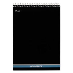 Cambridge® Stiff-Back Wire Bound Notebook, 1 Subject, Wide/Legal Rule, White/Blue Cover, 8.5 x 11.5, 70 Sheets