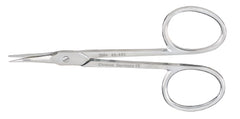 Cuticle Scissors Miltex® 3-1/2 Inch Length OR Grade Chrome Plated Carbon Steel NonSterile Finger Ring Handle Curved Blade Sharp Tip / Sharp Tip