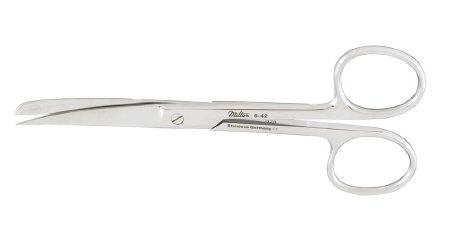 Miltex Operating Scissors Miltex® 4-1/2 Inch Length OR Grade German Stainless Steel NonSterile Finger Ring Handle Curved Blade Sharp Tip / Blunt Tip - M-250169-4759 - Each