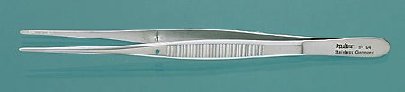 Dressing Forceps Miltex® Semken 6 Inch Length OR Grade German Stainless Steel NonSterile NonLocking Thumb Handle Straight Serrated Tip