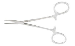 Hemostatic Forceps Miltex® Halsted-Mosquito 5 Inch Length OR Grade German Stainless Steel NonSterile Ratchet Lock Finger Ring Handle Straight Serrated Tips with 1 X 2 Teeth