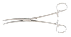 Hemostatic Forceps Miltex® Rochester-Carmalt 8 Inch Length OR Grade German Stainless Steel NonSterile Ratchet Lock Finger Ring Handle Curved Serrated Tip