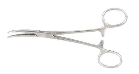 Miltex Hemostatic Forceps Miltex® Crile 5-1/2 Inch Length OR Grade German Stainless Steel NonSterile Ratchet Lock Finger Ring Handle Curved Serrated Tip - M-250282-2830 - Each