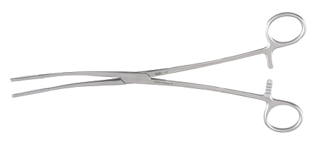 Miltex Sponge Forceps Miltex® Fletcher 9-1/2 Inch Length OR Grade German Stainless Steel NonSterile Ratchet Lock Finger Ring Handle Curved Serrated Tip - M-250294-2521 - Each