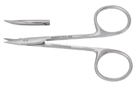 Miltex Operating Scissors Vantage® Gradle 3-3/4 Inch Length Office Grade Stainless Steel NonSterile Finger Ring Handle Curved Blade Sharp Tip / Sharp Tip - M-250354-2154 - Each