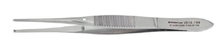 Tissue Forceps Vantage® Iris 4 Inch Length Floor Grade Stainless Steel NonSterile NonLocking Thumb Handle Straight 1 X 2 Teeth