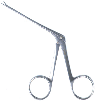 Miltex Ear Forceps Vantage® Hartmann-Noyes 3-1/4 Inch Length Floor Grade Stainless Steel NonSterile NonLocking Finger Ring Handle Straight Extra Delicate Serrated Alligator Jaws - M-250365-1725 - Each