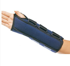 DJO Wrist / Forearm Brace ProCare® Universal Aluminum / Flannelette / Nylon Left Hand Navy Blue One Size Fits Most