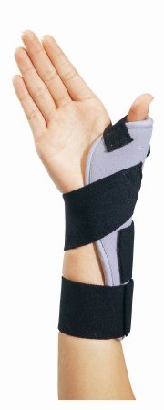 DJO Thumb Splint ThumbSPICA™ One Size Fits Most Elastic Contact Closure Strap Black / Gray