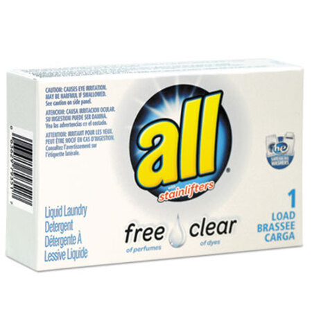 all® Free Clear HE Liquid Laundry Detergent, Unscented, 1.6 oz Vend-Box, 100/Carton