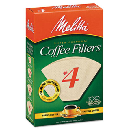 Melitta® Coffee Filters, Natural Brown Paper, Cone Style, 8 to 12 Cups, 1200/Carton