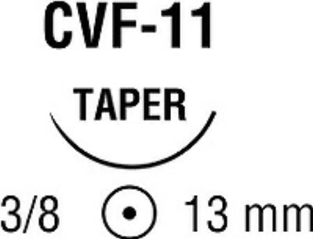 Suture with Needle Surgipro II Nonabsorbable Uncoated Blue Suture Monofilament Polypropylene Suture Size 6 - 0 30 Inch Suture Double-Armed 13 mm Length 3/8 Circle Taper Point Needle