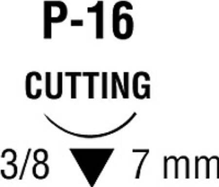 Suture with Needle Monosof~Dermalon Nonabsorbable Uncoated Black Suture Monofilament Nylon Size 7 - 0 18 Inch Suture 1-Needle 7 mm Length 3/8 Circle Reverse Cutting Needle