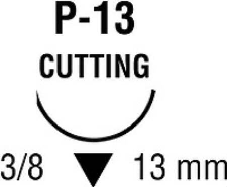 Suture with Needle Surgilon Nonabsorbable Coated White Suture Braided Nylon Size 4 - 0 18 Inch Suture 1-Needle 13 mm Length 3/8 Circle Reverse Cutting Needle