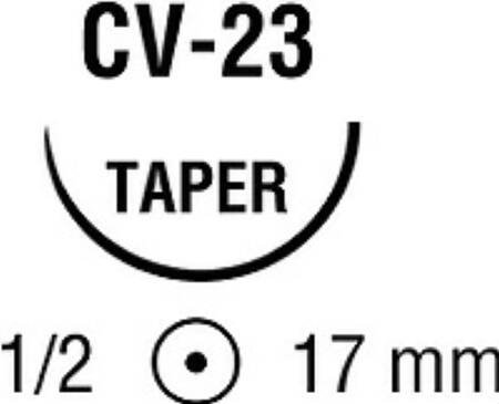 Suture with Needle Biosyn Absorbable Uncoated Undyed Suture Monofilament Polyester Size 3 - 0 30 Inch Suture 1-Needle 17 mm Length 1/2 Circle Taper Point Needle