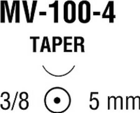 Suture with Needle Monosof~Dermalon Nonabsorbable Uncoated Black Suture Monofilament Nylon Size 9 - 0 5 Inch Suture 1-Needle 5 mm Length 3/8 Circle Taper Point Cutting Needle