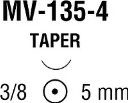 Suture with Needle Monosof~Dermalon Nonabsorbable Uncoated Black Suture Monofilament Nylon Size 9 - 0 5 Inch Suture 1-Needle 5 mm Length 3/8 Circle Taper Point Needle