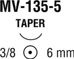 Suture with Needle Monosof~Dermalon Nonabsorbable Uncoated Black Suture Monofilament Nylon Size 9 - 0 5 Inch Suture 1-Needle 6 mm Length 3/8 Circle Taper Point Needle