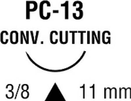 Suture with Needle Biosyn Absorbable Uncoated Undyed Suture Monofilament Polyester Size 4 - 0 18 Inch Suture 1-Needle 11 mm Length 3/8 Circle Conventional Cutting Needle