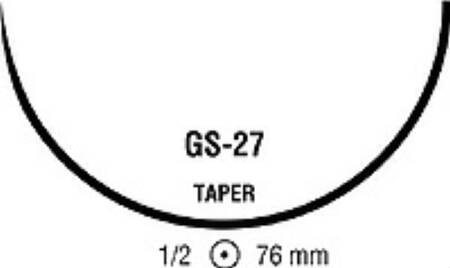 Suture with Needle Absorbable Uncoated Undyed Suture Plain Gut Size 2 - 0 30 Inch Suture 1-Needle 76 mm Length 1/2 Circle Taper Point Needle