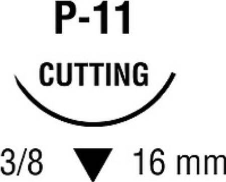 Suture with Needle Monosof~Dermalon Nonabsorbable Uncoated Black Suture Monofilament Nylon Size 4 - 0 18 Inch Suture 1-Needle 16 mm Length 3/8 Circle Reverse Cutting Needle