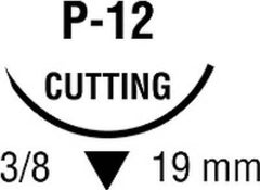 Suture with Needle Polysorb Absorbable Coated Violet Suture Braided Polyester Size 4 - 0 18 Inch Suture 1-Needle 19 mm Length 3/8 Circle Reverse Cutting Needle