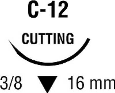 Suture with Needle Surgipro Nonabsorbable Uncoated Blue Suture Monofilament Polypropylene Suture Size 6 - 0 18 Inch Suture 1-Needle 16 mm Length 3/8 Circle Reverse Cutting Needle