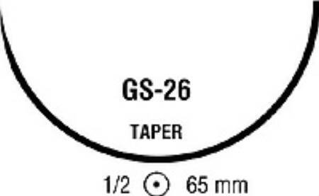 Suture with Needle Monosof~Dermalon Nonabsorbable Uncoated Black Suture Monofilament Nylon Size 2 60 Inch Suture 1-Needle 65 mm Length 1/2 Circle Taper Point Needle