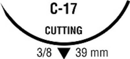 Suture with Needle Monosof~Dermalon Nonabsorbable Uncoated Black Suture Monofilament Nylon Size 2 - 0 30 Inch Suture 1-Needle 39 mm Length 3/8 Circle Reverse Cutting Needle