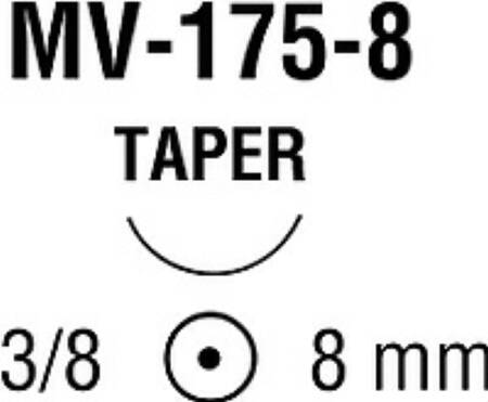 Suture with Needle Surgipro II Nonabsorbable Uncoated Blue Suture Monofilament Polypropylene Suture Size 8 - 0 18 Inch Suture Double-Armed 8 mm Length 3/8 Circle Taper Point Needle