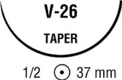 Suture with Needle Sofsilk Nonabsorbable Coated White Suture Braided Silk Size 2 30 Inch Suture 1-Needle 37 mm Length 1/2 Circle Taper Point Needle