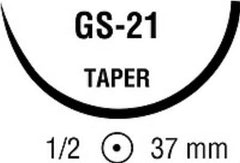 Suture with Needle Absorbable Uncoated Undyed Suture Chromic Gut Size 2 - 0 30 Inch Suture 1-Needle 37 mm Length 1/2 Circle Taper Point Needle