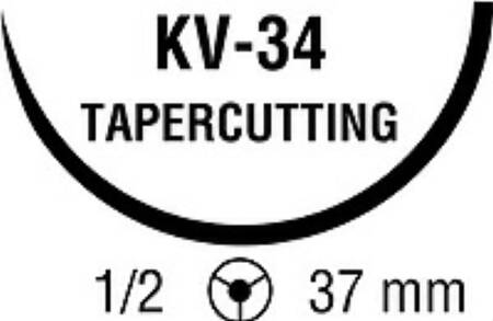 Suture with Needle Polysorb Absorbable Coated Undyed Suture Braided Polyester Size 2 - 0 36 Inch Suture 1-Needle 37 mm Length 1/2 Circle Taper Point Cutting Needle