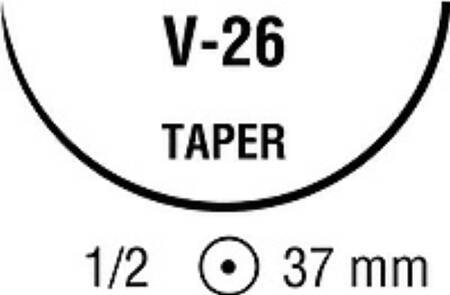 Suture with Needle Sofsilk Nonabsorbable Coated Black Suture Braided Silk Size 2 30 Inch Suture 1-Needle 37 mm Length 1/2 Circle Taper Point Needle