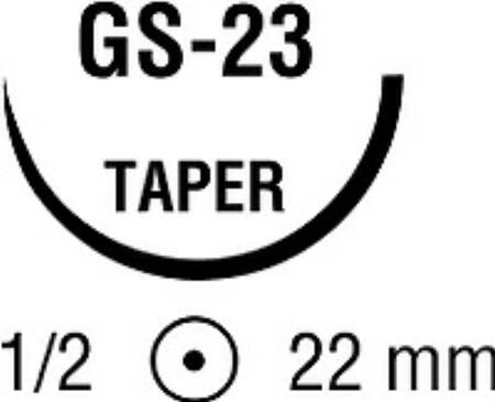 Suture with Needle Absorbable Uncoated Undyed Suture Plain Gut Size 3 - 0 30 Inch Suture 1-Needle 22 mm Length 1/2 Circle Taper Point Needle