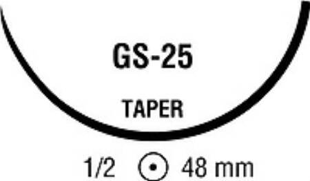 Suture with Needle Polysorb Absorbable Coated Undyed Suture Braided Polyester Size 2 - 0 36 Inch Suture 1-Needle 48 mm Length 1/2 Circle Taper Point Needle