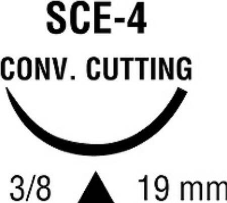 Suture with Needle Monosof~Dermalon Nonabsorbable Uncoated Blue Suture Monofilament Nylon Size 5 - 0 18 Inch Suture 1-Needle 19 mm Length 3/8 Circle Conventional Cutting Needle