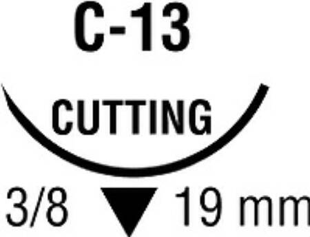 Covidien Suture with Needle Monosof™~Dermalon™ Nonabsorbable Uncoated Blue Suture Monofilament Nylon Size 4 - 0 18 Inch Suture 1-Needle 19 mm Length 3/8 Circle Reverse Cutting Needle