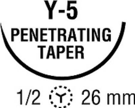 Suture with Needle Ti•Cron Nonabsorbable Coated Blue Suture Braided Polyester Size 2 - 0 30 Inch Suture 1-Needle 26 mm Length 1/2 Circle Taper Point Needle